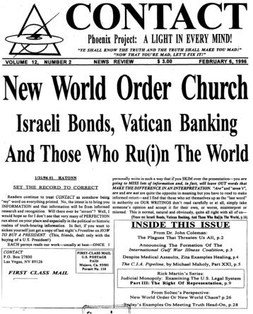 New World Order Church—Israeli Bonds, Vatican Banking
