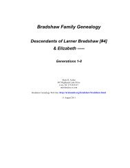 Bradshaw Genealogy Descendants - Arslanmb.org