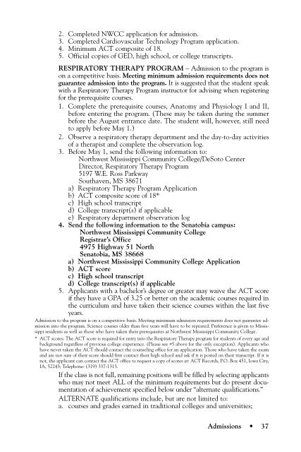 2011-12 Bulletin - Northwest Mississippi Community College