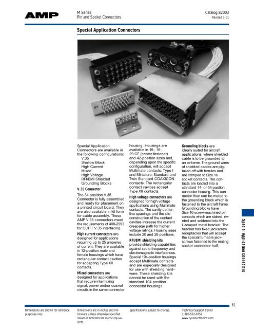 M Series Pin and Socket Connectors