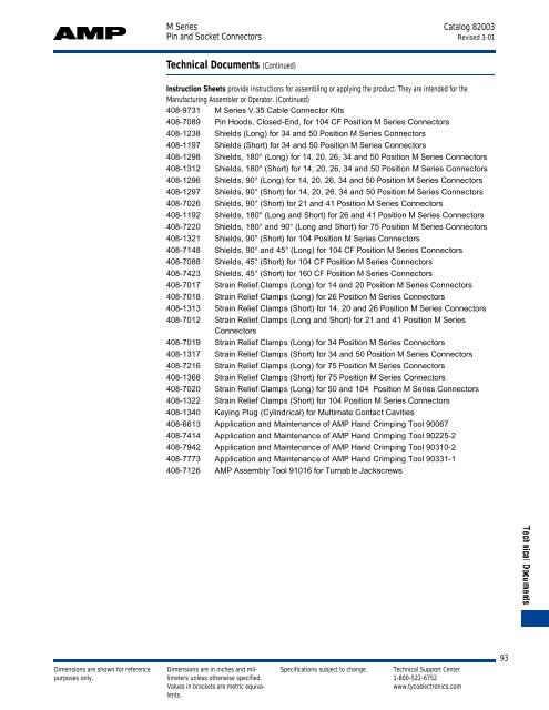 M Series Pin and Socket Connectors