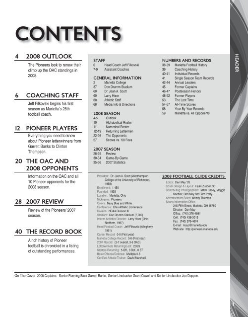 CONTENTS - College Football Dvds-Media Guides Project