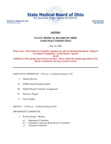 May - State Medical Board of Ohio