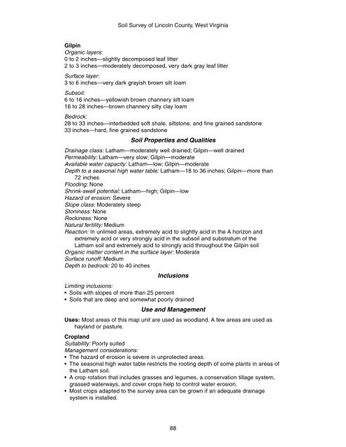 Soil Survey of Lincoln County, West Virginia - Soil Data Mart - US ...