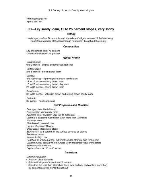 Soil Survey of Lincoln County, West Virginia - Soil Data Mart - US ...