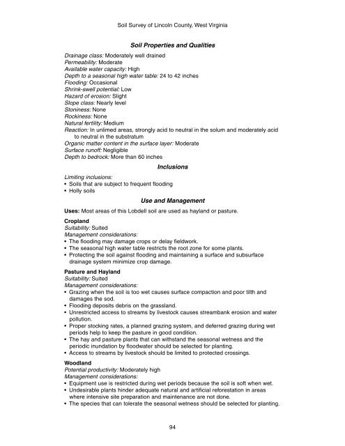 Soil Survey of Lincoln County, West Virginia - Soil Data Mart - US ...