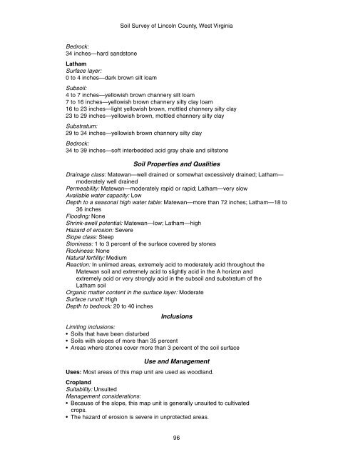 Soil Survey of Lincoln County, West Virginia - Soil Data Mart - US ...
