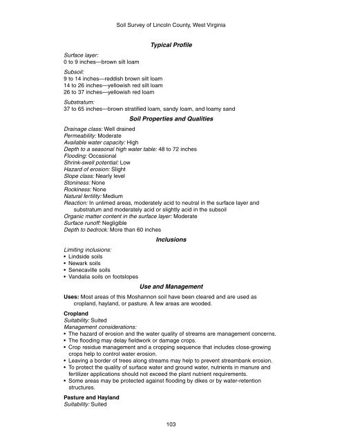 Soil Survey of Lincoln County, West Virginia - Soil Data Mart - US ...