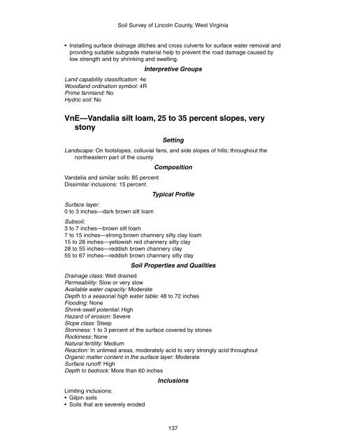 Soil Survey of Lincoln County, West Virginia - Soil Data Mart - US ...