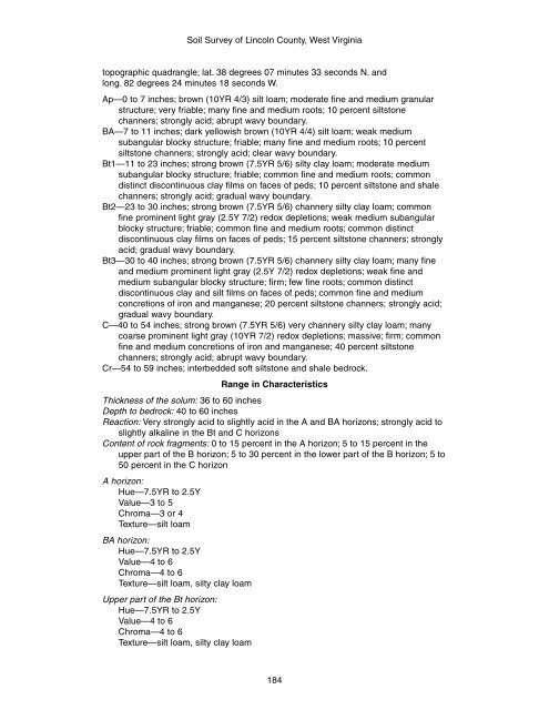 Soil Survey of Lincoln County, West Virginia - Soil Data Mart - US ...