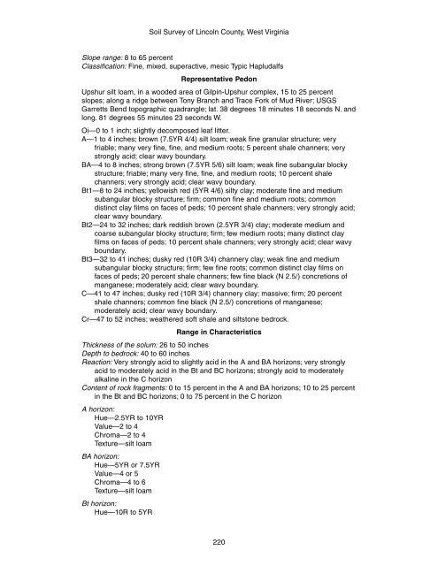 Soil Survey of Lincoln County, West Virginia - Soil Data Mart - US ...