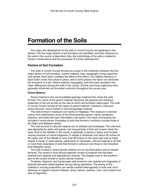 Soil Survey of Lincoln County, West Virginia - Soil Data Mart - US ...