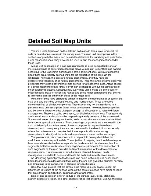 Soil Survey of Lincoln County, West Virginia - Soil Data Mart - US ...