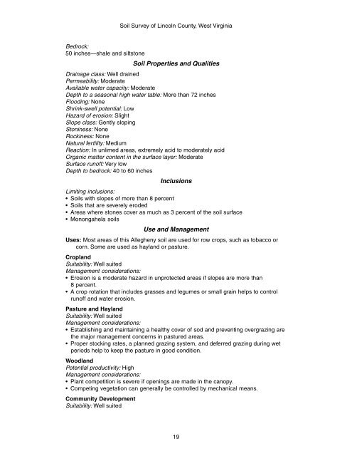 Soil Survey of Lincoln County, West Virginia - Soil Data Mart - US ...