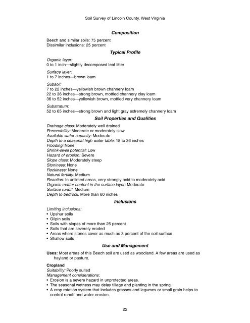 Soil Survey of Lincoln County, West Virginia - Soil Data Mart - US ...