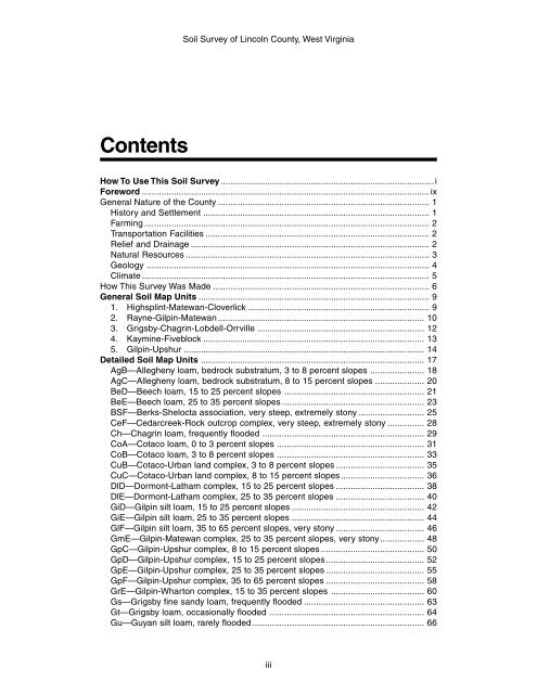 Soil Survey of Lincoln County, West Virginia - Soil Data Mart - US ...