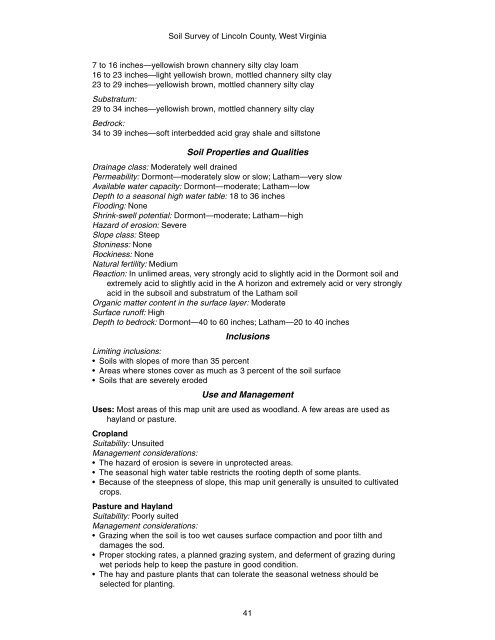 Soil Survey of Lincoln County, West Virginia - Soil Data Mart - US ...