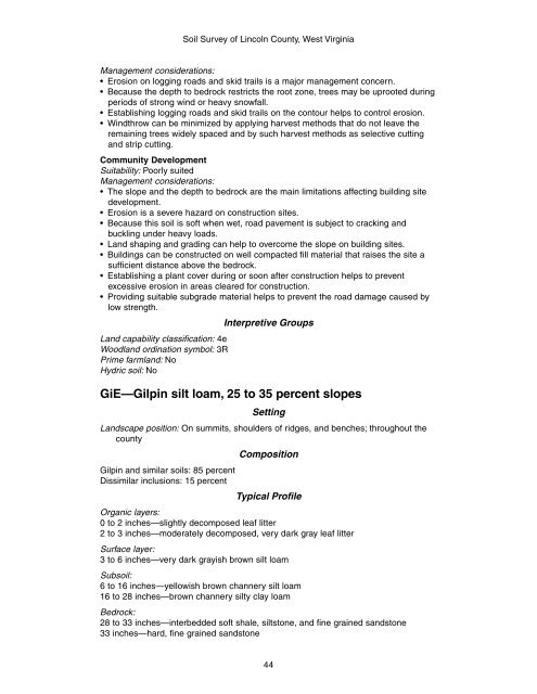 Soil Survey of Lincoln County, West Virginia - Soil Data Mart - US ...