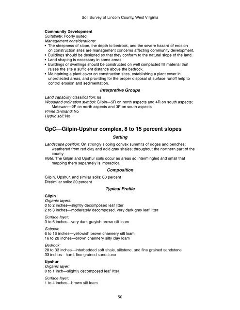 Soil Survey of Lincoln County, West Virginia - Soil Data Mart - US ...