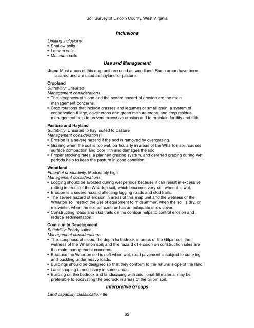 Soil Survey of Lincoln County, West Virginia - Soil Data Mart - US ...