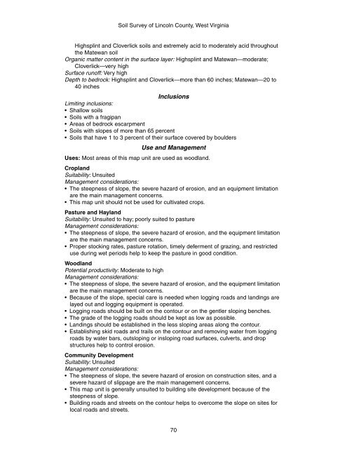 Soil Survey of Lincoln County, West Virginia - Soil Data Mart - US ...