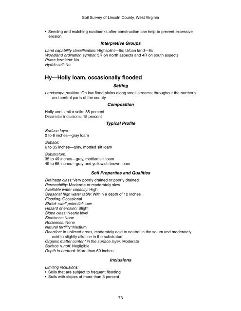 Soil Survey of Lincoln County, West Virginia - Soil Data Mart - US ...