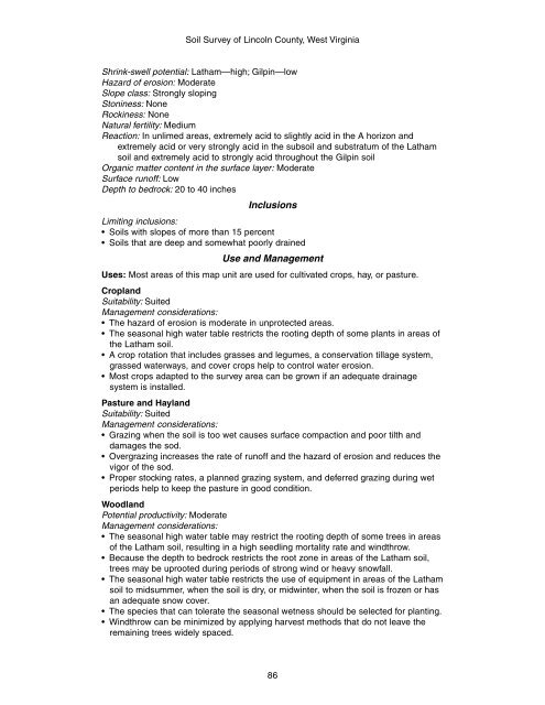 Soil Survey of Lincoln County, West Virginia - Soil Data Mart - US ...
