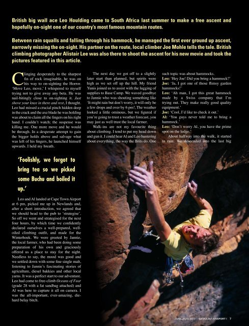 South Africa Magazine - Leo Houlding