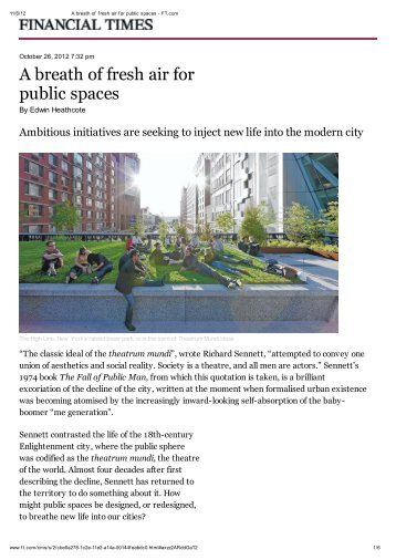 A breath of fresh air for public spaces - Theatrum Mundi / Global Street