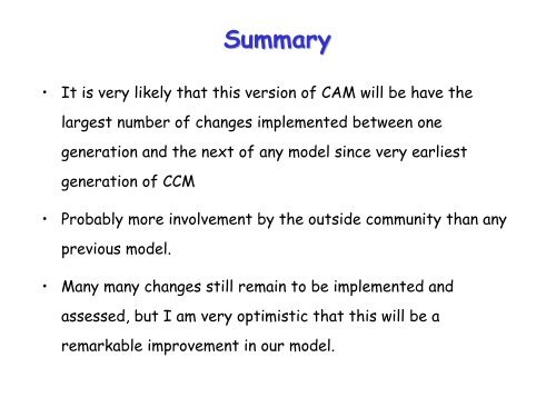 Anticipated Changes for CAM4 Part 1 - CESM