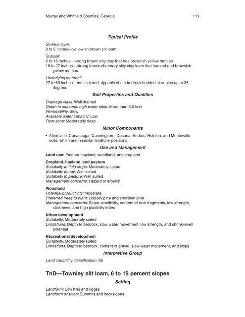 Soil Survey of Murray and Whitfield Counties, Georgia