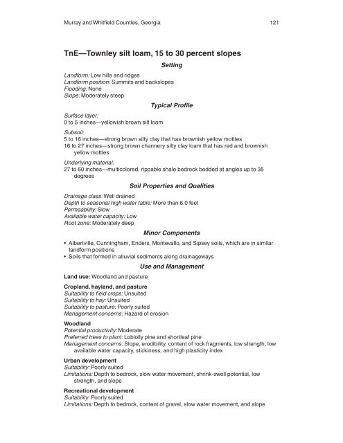 Soil Survey of Murray and Whitfield Counties, Georgia