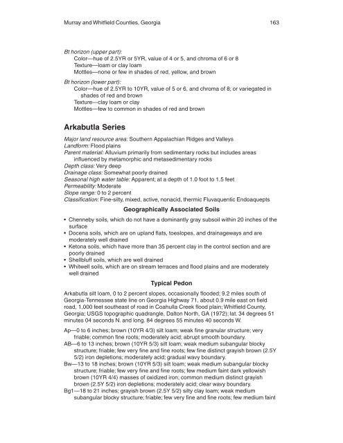 Soil Survey of Murray and Whitfield Counties, Georgia