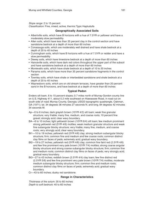 Soil Survey of Murray and Whitfield Counties, Georgia