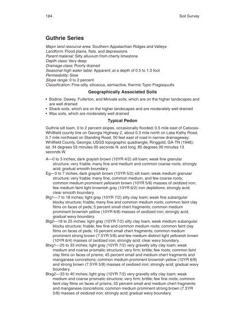 Soil Survey of Murray and Whitfield Counties, Georgia