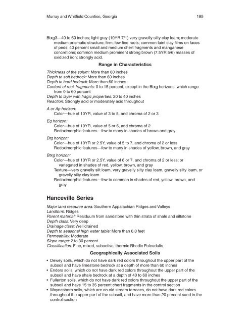 Soil Survey of Murray and Whitfield Counties, Georgia