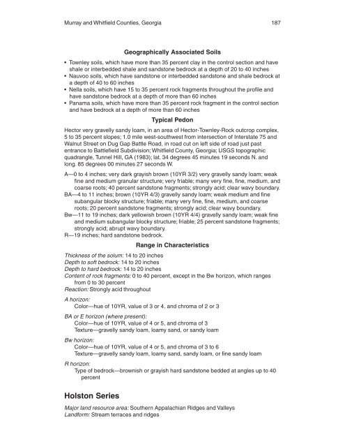 Soil Survey of Murray and Whitfield Counties, Georgia