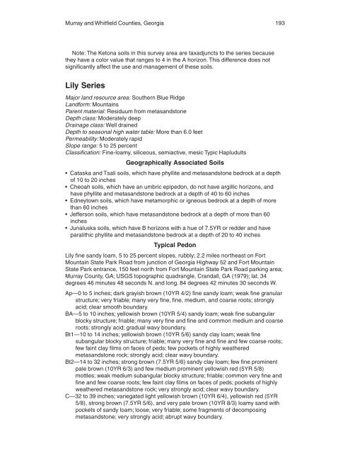 Soil Survey of Murray and Whitfield Counties, Georgia