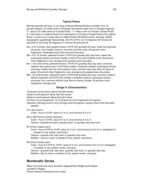 Soil Survey of Murray and Whitfield Counties, Georgia