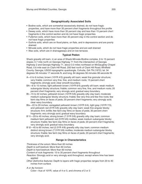 Soil Survey of Murray and Whitfield Counties, Georgia