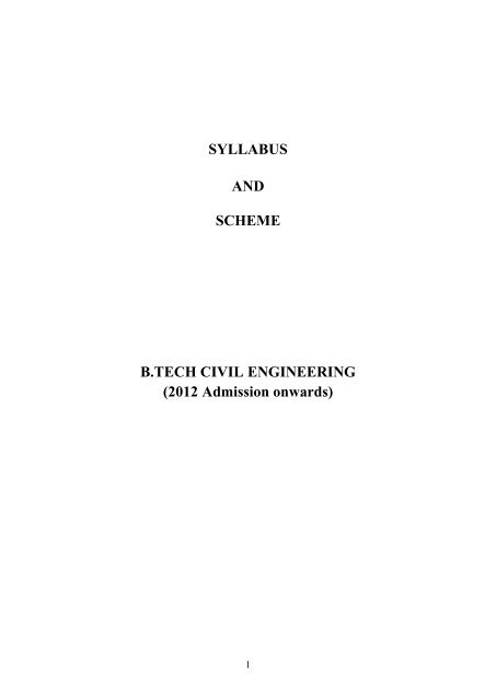Syllabus B Tech Civil Toc H Institute Of Science And Technology