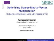 Optimising Sparse Matrix–Vector Multiplication - School of ...