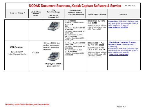 KODAK Document Scanners, Kodak Capture Software & Service