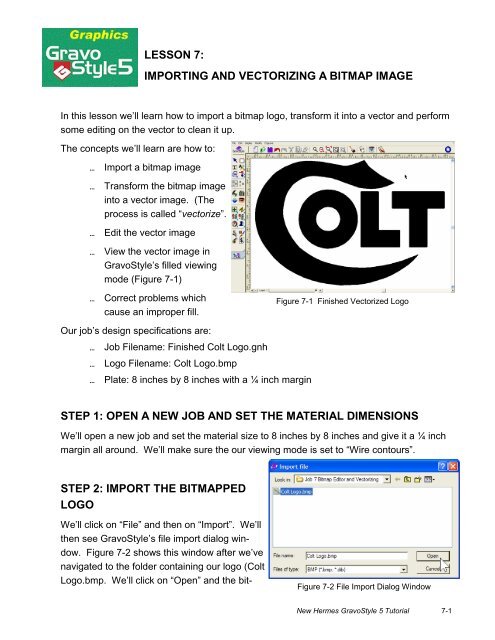 Importing And Vectorizing A Bitmap Image - Gravograph