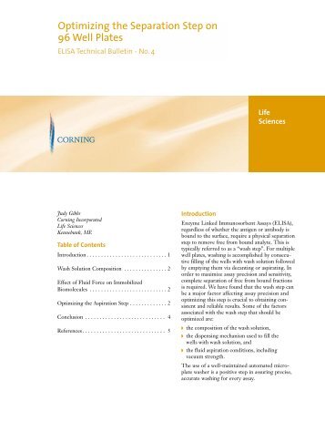 ELISA Technical Bulletin - No. 4 - Corning Incorporated