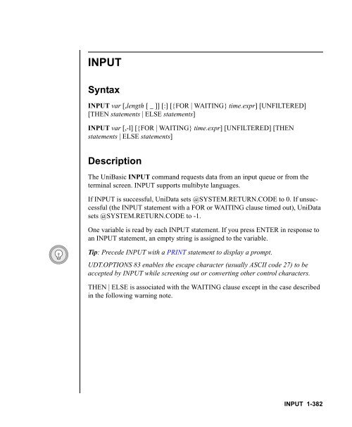 UniBasic Commands Reference - Rocket Software