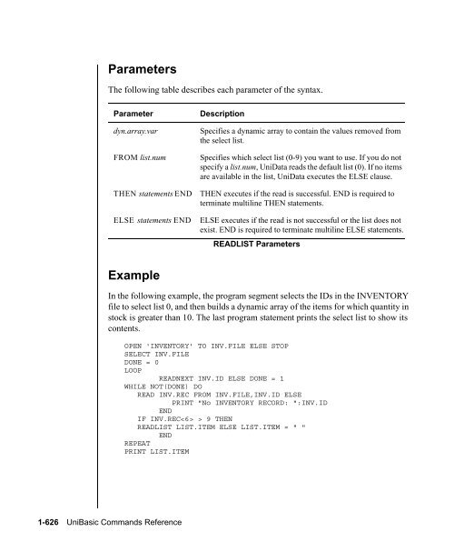 UniBasic Commands Reference - Rocket Software