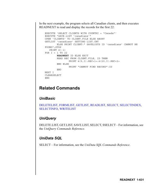 UniBasic Commands Reference - Rocket Software