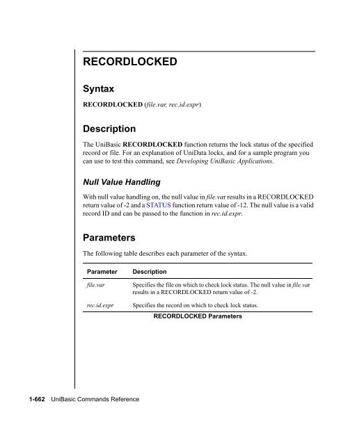 UniBasic Commands Reference - Rocket Software