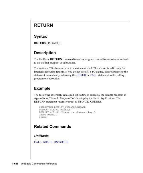 UniBasic Commands Reference - Rocket Software